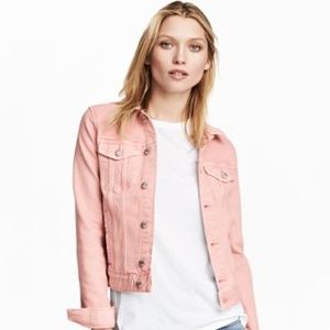 H&M Fitted Pink Denim Jacket XS